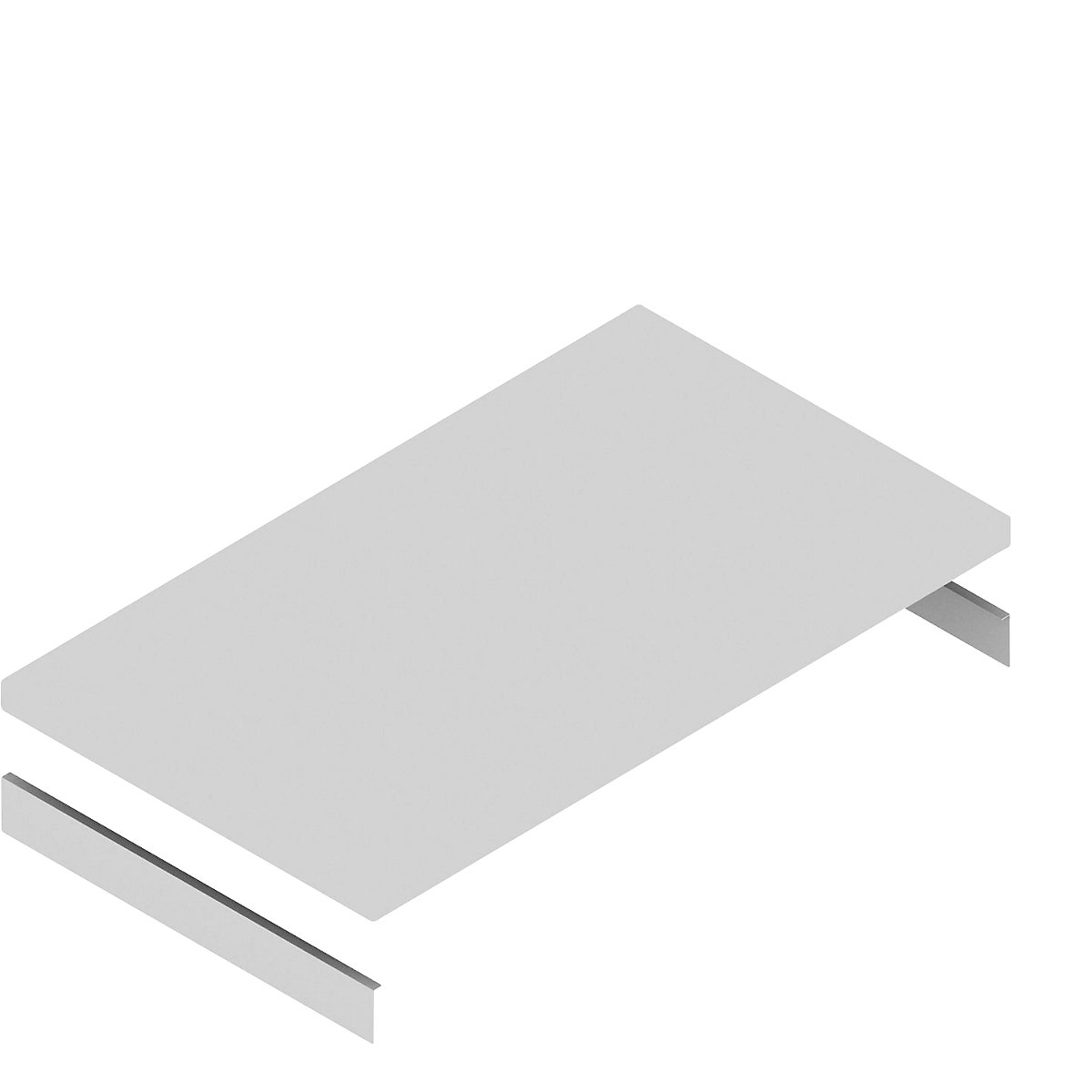 Shelf – hofe, zinc plate, incl. beams, WxD 1025 x 600 mm