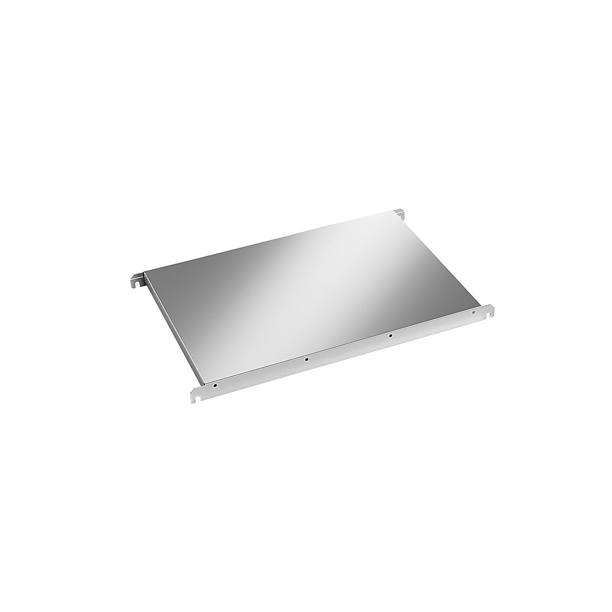 Stainless steel shelf, solid, WxD 640 x 440 mm