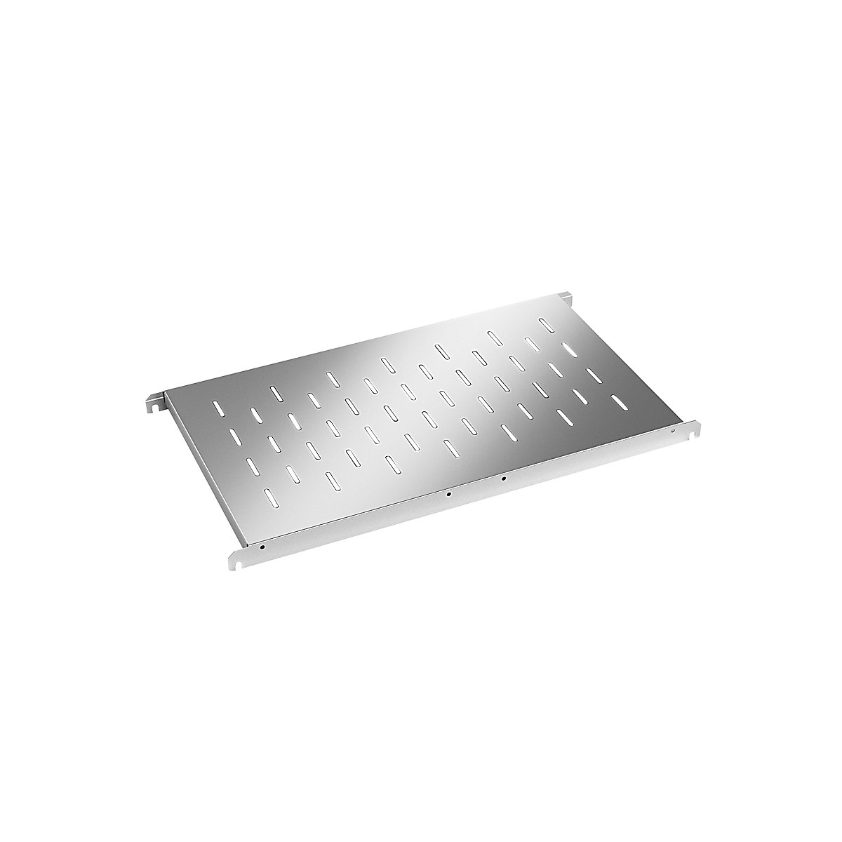 Stainless steel shelf, perforated, WxD 740 x 440 mm