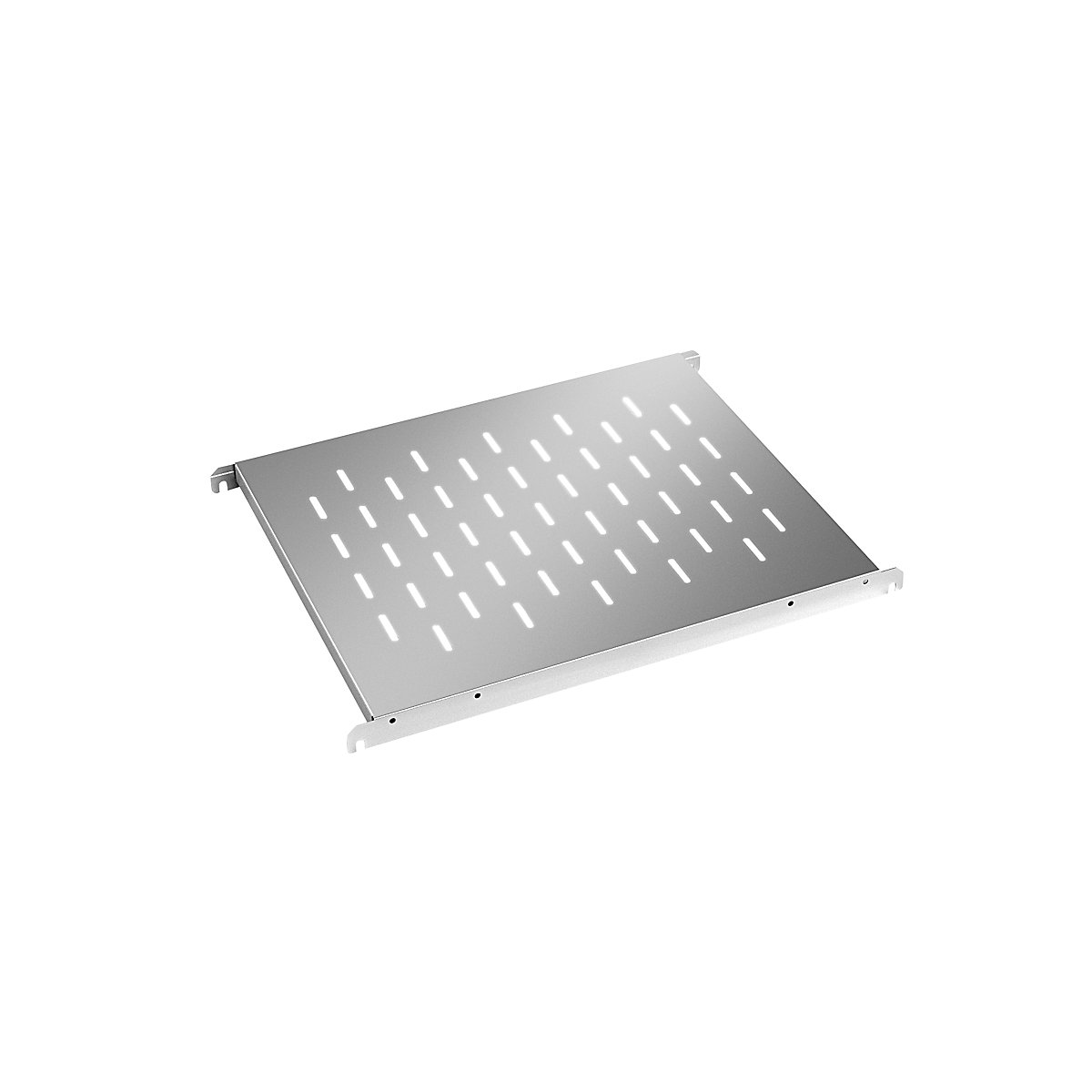 Stainless steel shelf, perforated, WxD 640 x 540 mm