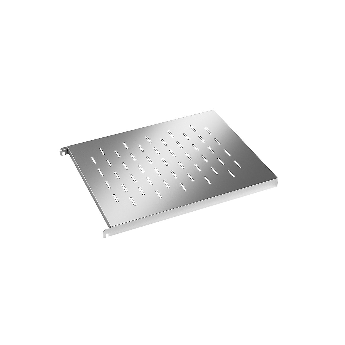 Stainless steel shelf, perforated corner shelf, WxD 640 x 540 mm