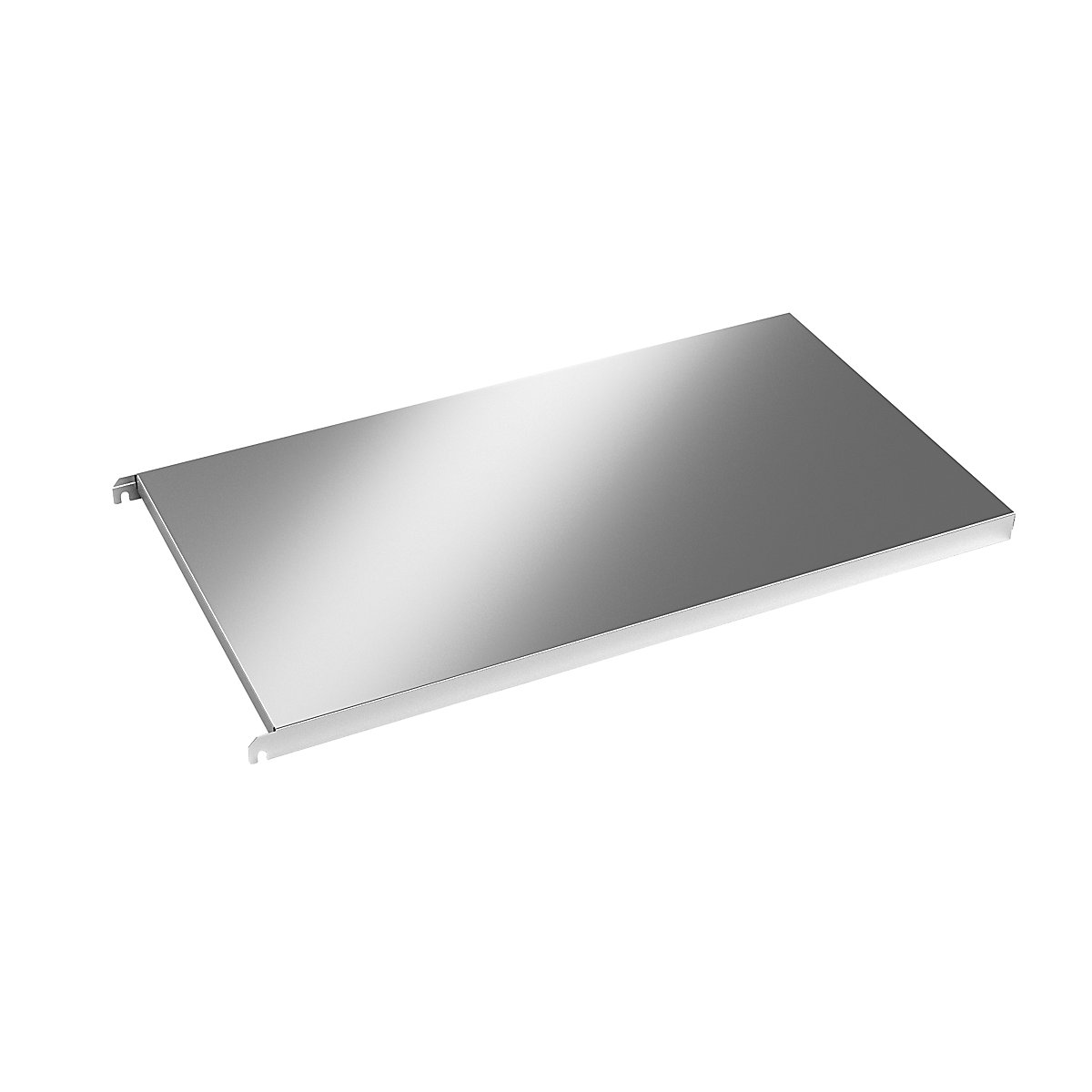 Stainless steel shelf, smooth corner shelf, WxD 940 x 540 mm