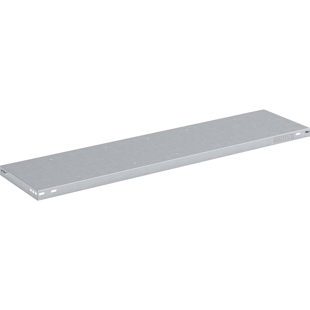Steel shelf, max. load 125 kg – eurokraft pro, zinc plated, WxD 1300 x 400 mm