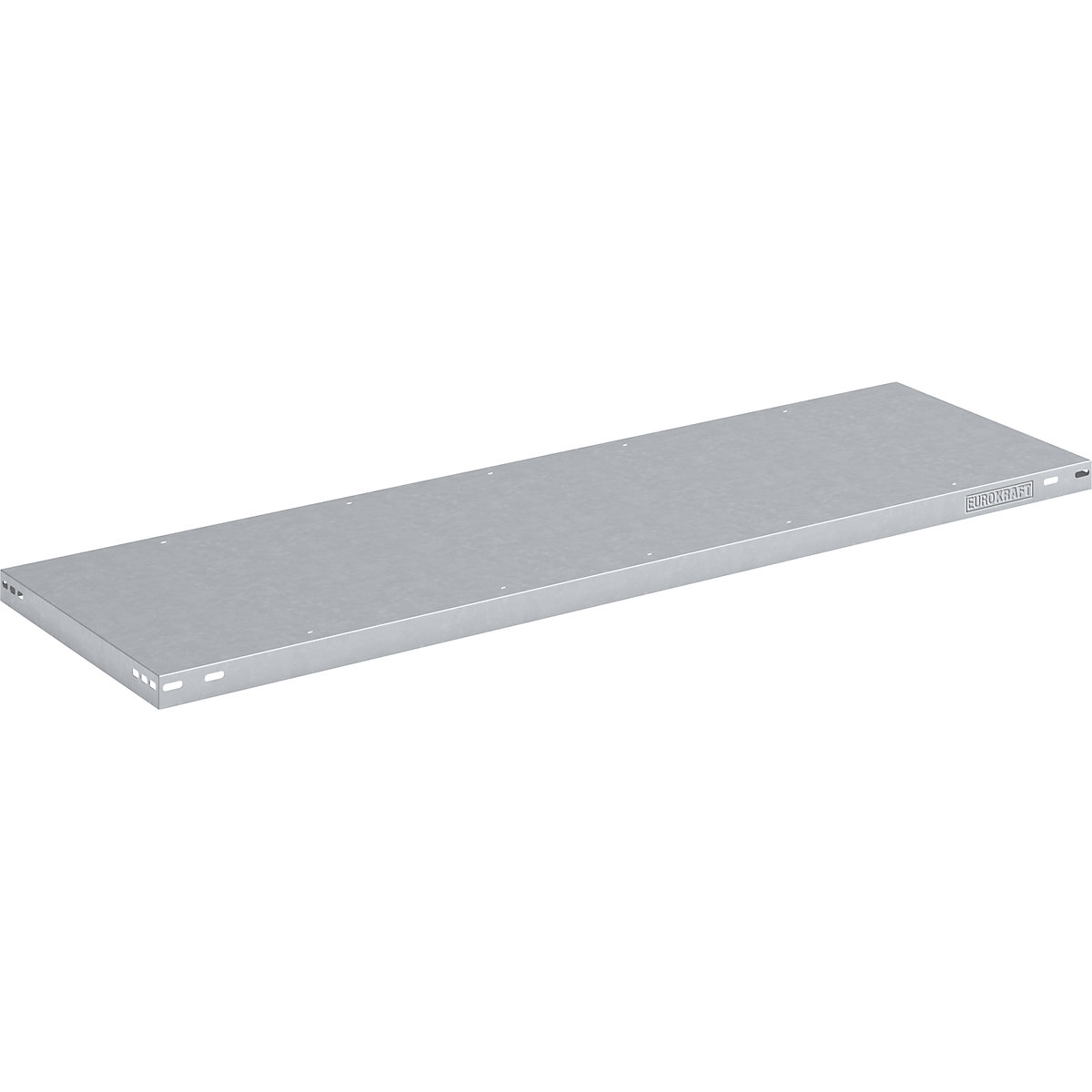 Steel shelf, max. load 125 kg – eurokraft pro, zinc plated, WxD 1300 x 500 mm