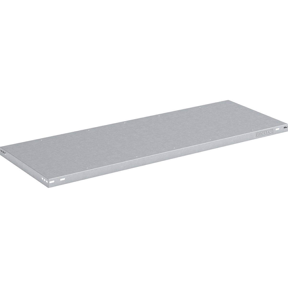 Steel shelf, max. load 125 kg – eurokraft pro, zinc plated, WxD 1300 x 600 mm
