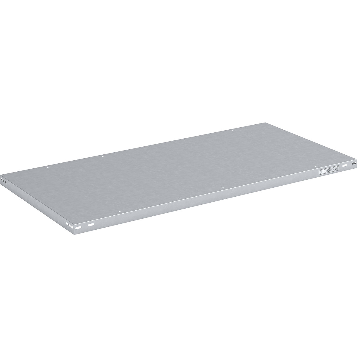Steel shelf, max. load 125 kg – eurokraft pro, zinc plated, WxD 1300 x 800 mm