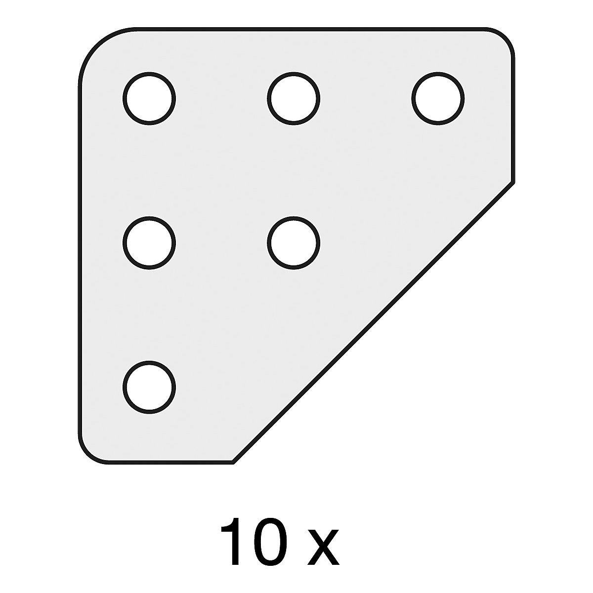 Corner plates, for reinforcement – hofe, zinc plated, for construction, pack of 10