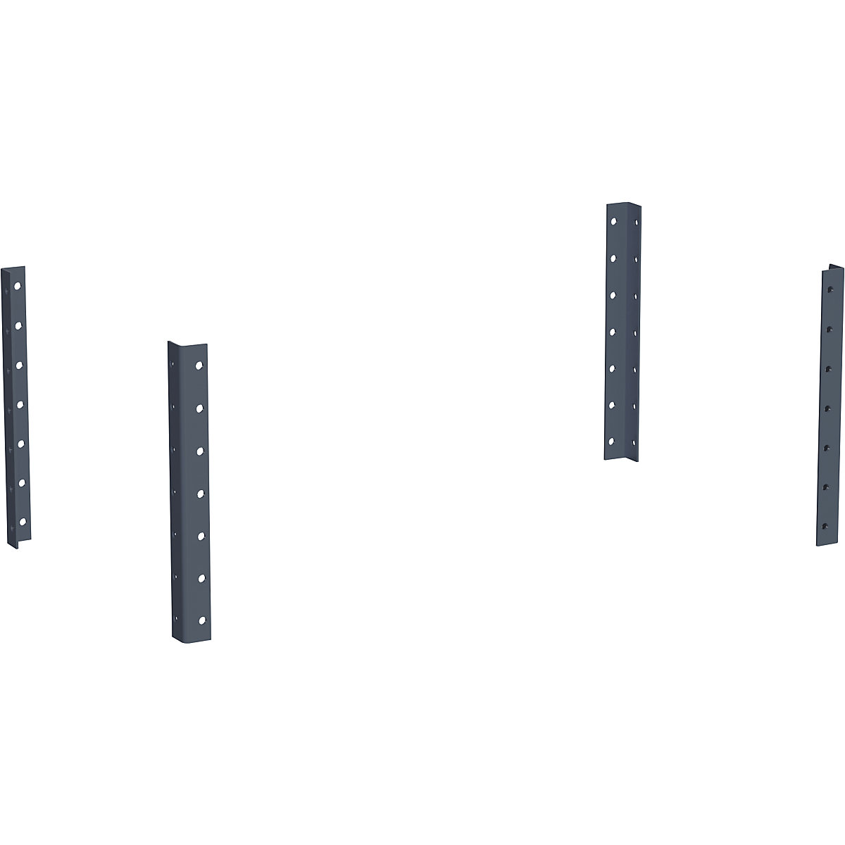 CustomLine corner posts – eurokraft pro, for general purpose trolley, pack of 4, height 350 mm, charcoal-2