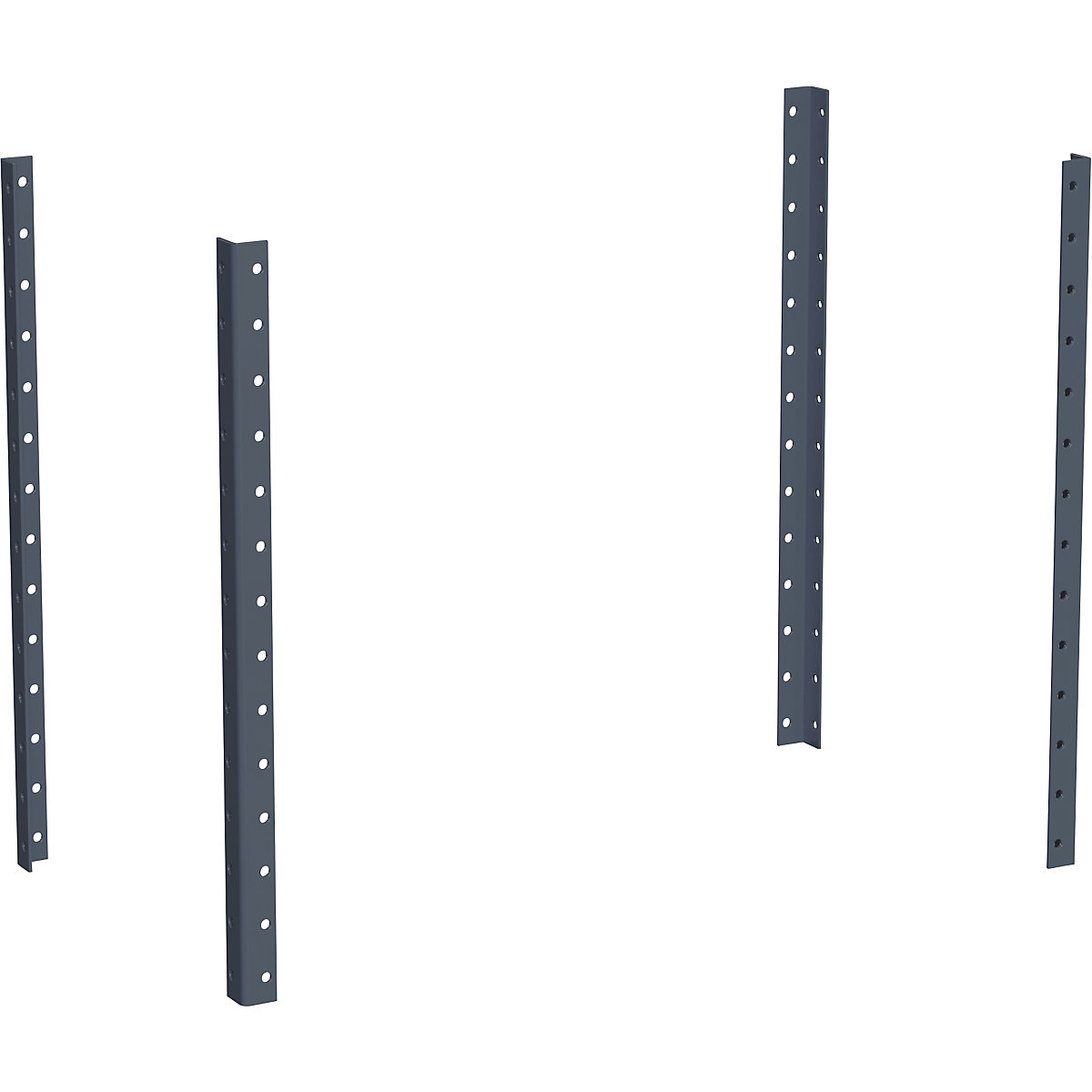 CustomLine corner posts – eurokraft pro, for general purpose trolley, pack of 4, height 700 mm, charcoal-1
