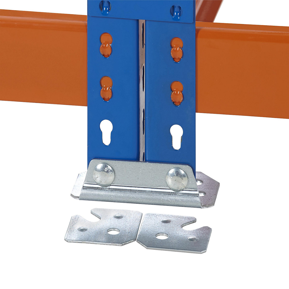 Double steel feet for racking with 400 kg maximum load