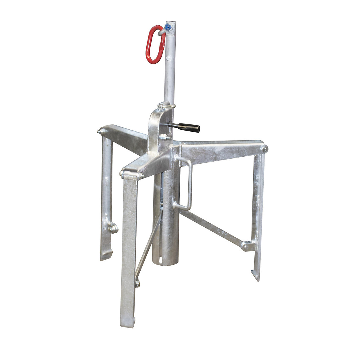 Drum gripper with 3-point clamping system – eurokraft pro, for 60 to 220 l drums, galvanised