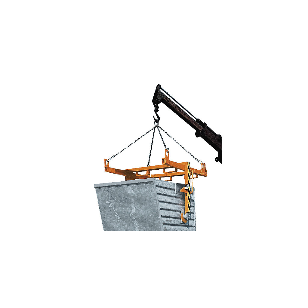 Forklift support bar for tilting skips and stacking containers ...