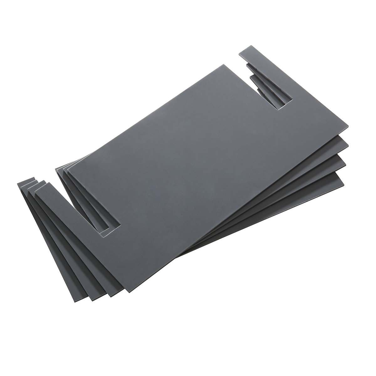 Levelling plate – LISTA, PVC, grey, pack of 4, 2 mm thick
