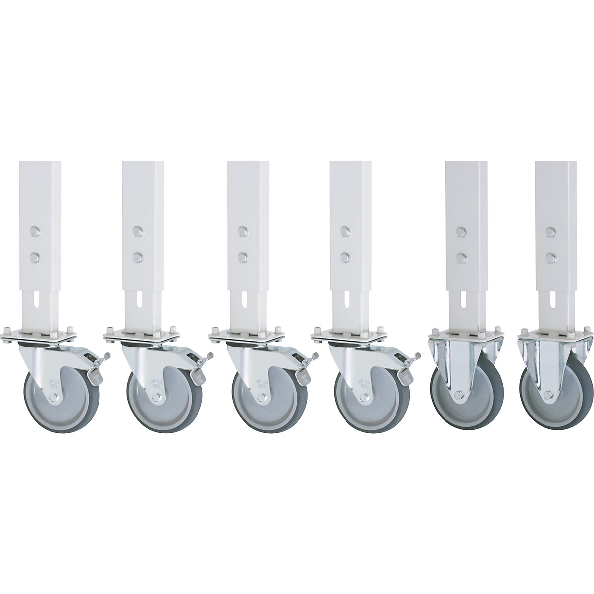 Set of castors, 6 piece - RAU