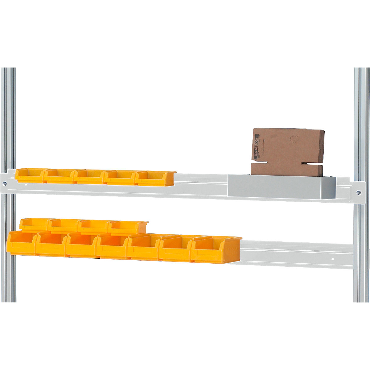 Suspension rail for open fronted storage bins - RAU