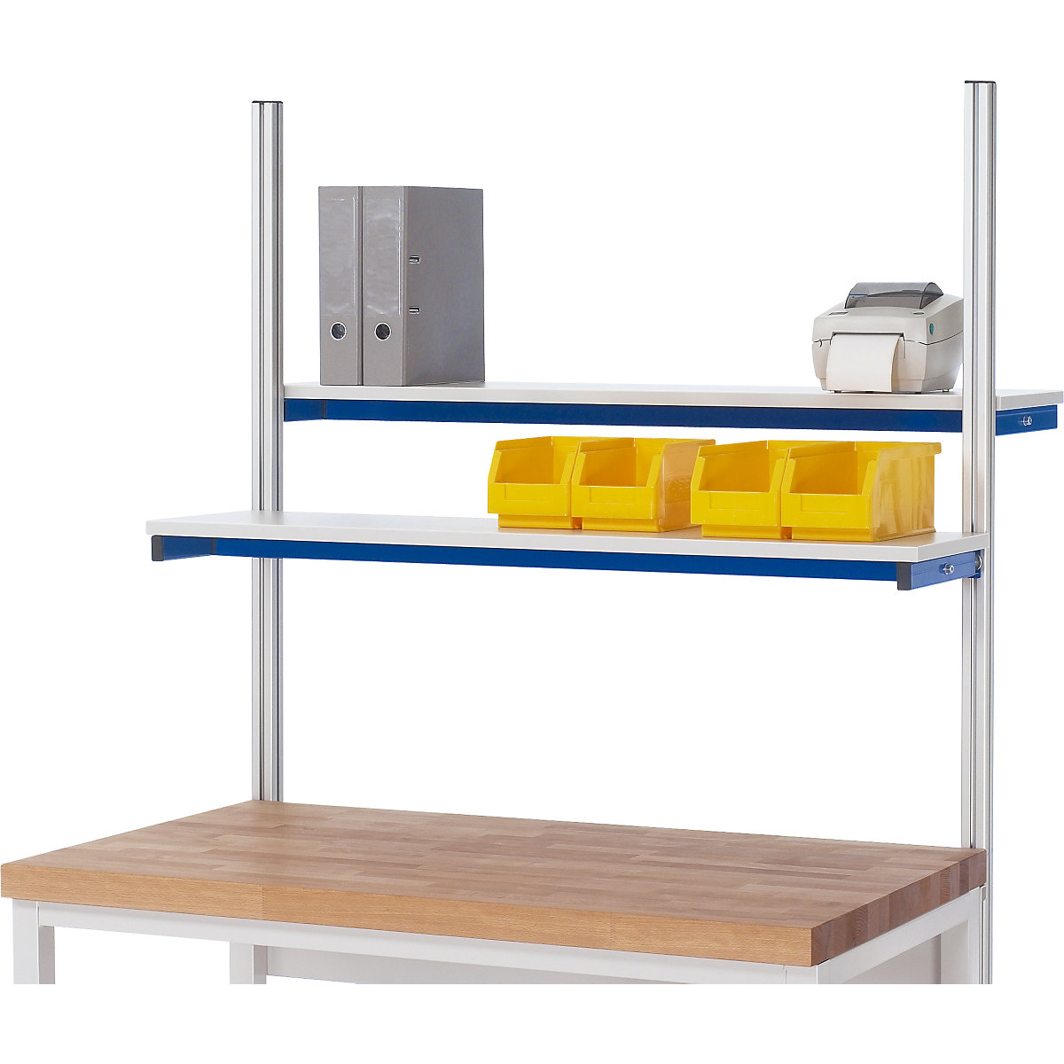 Add-on shelf – RAU, for modular add-on systems for RAU work tables and workbenches, for bay width 1250 mm-1