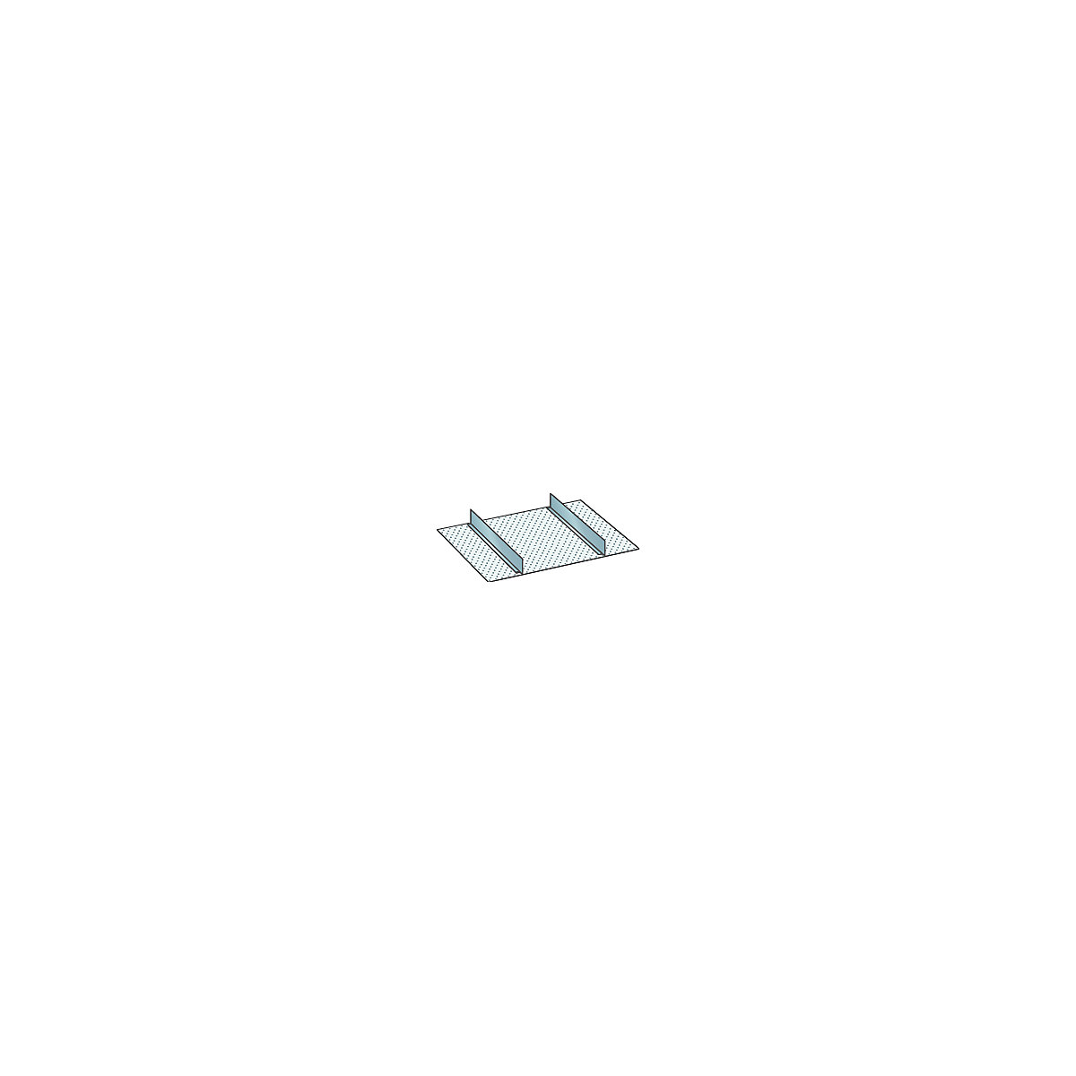 Divider set for drawer dimensions 459 x 459 mm – LISTA, aluminium, 2 dividers, front height 150 mm-1