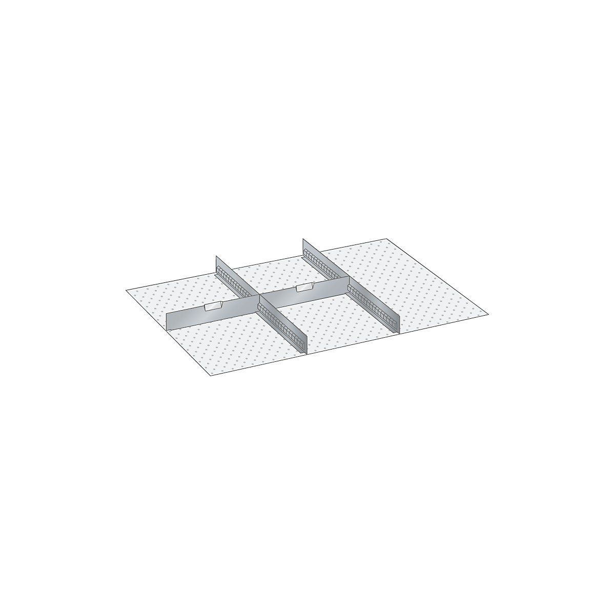Drawer divider set – LISTA, 2 slotted dividers, 2 partitions, for front height 100, 125 mm-4