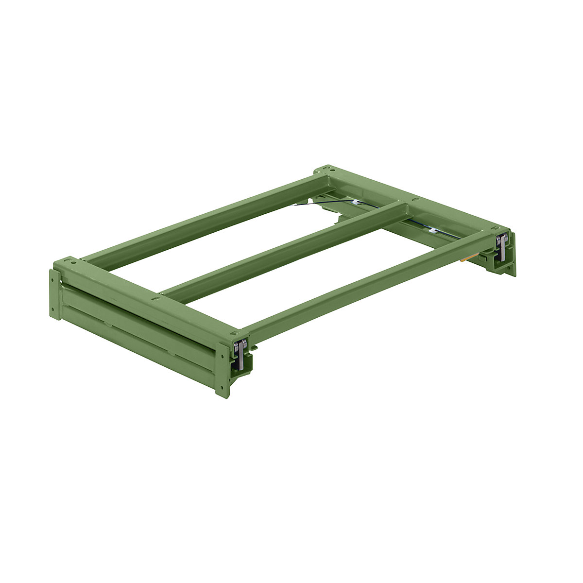Extension frame – LISTA, WxD 1290 x 860 mm, max. shelf load 1000 kg, 100 % extendable, reseda green-6