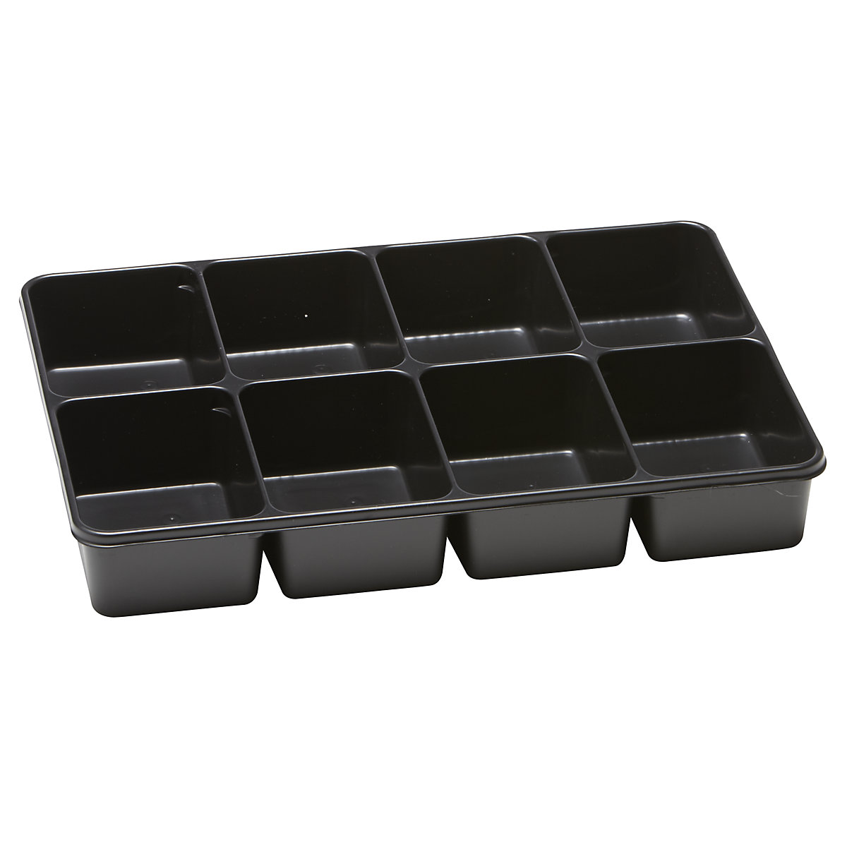 Inserts, pack of 10, polystyrene, black, division into 8 compartments-5