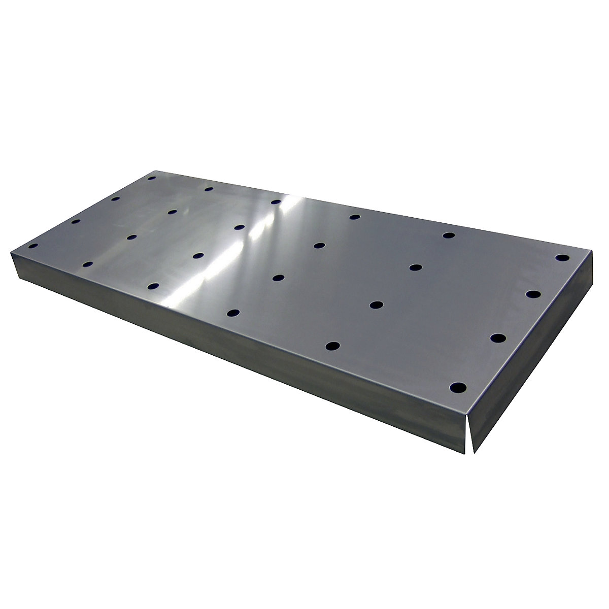 Perforated metal cover for base sump tray – asecos, WxDxH 1025 x 415 x 60 mm, stainless steel-1