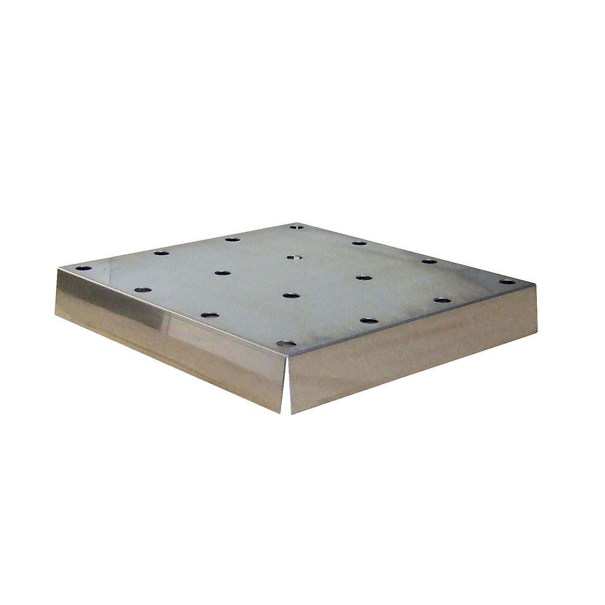 Perforated metal cover for base sump tray – asecos, WxDxH 439 x 420 x 60 mm, stainless steel-2