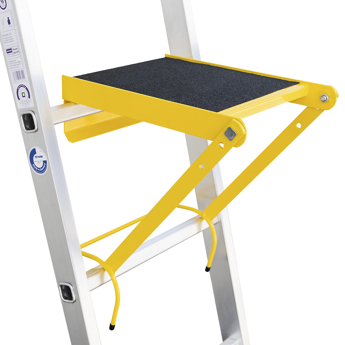 R13 step hook-on platform – MUNK, for rung ladders, powder coated, LxW 375 x 282 mm-2