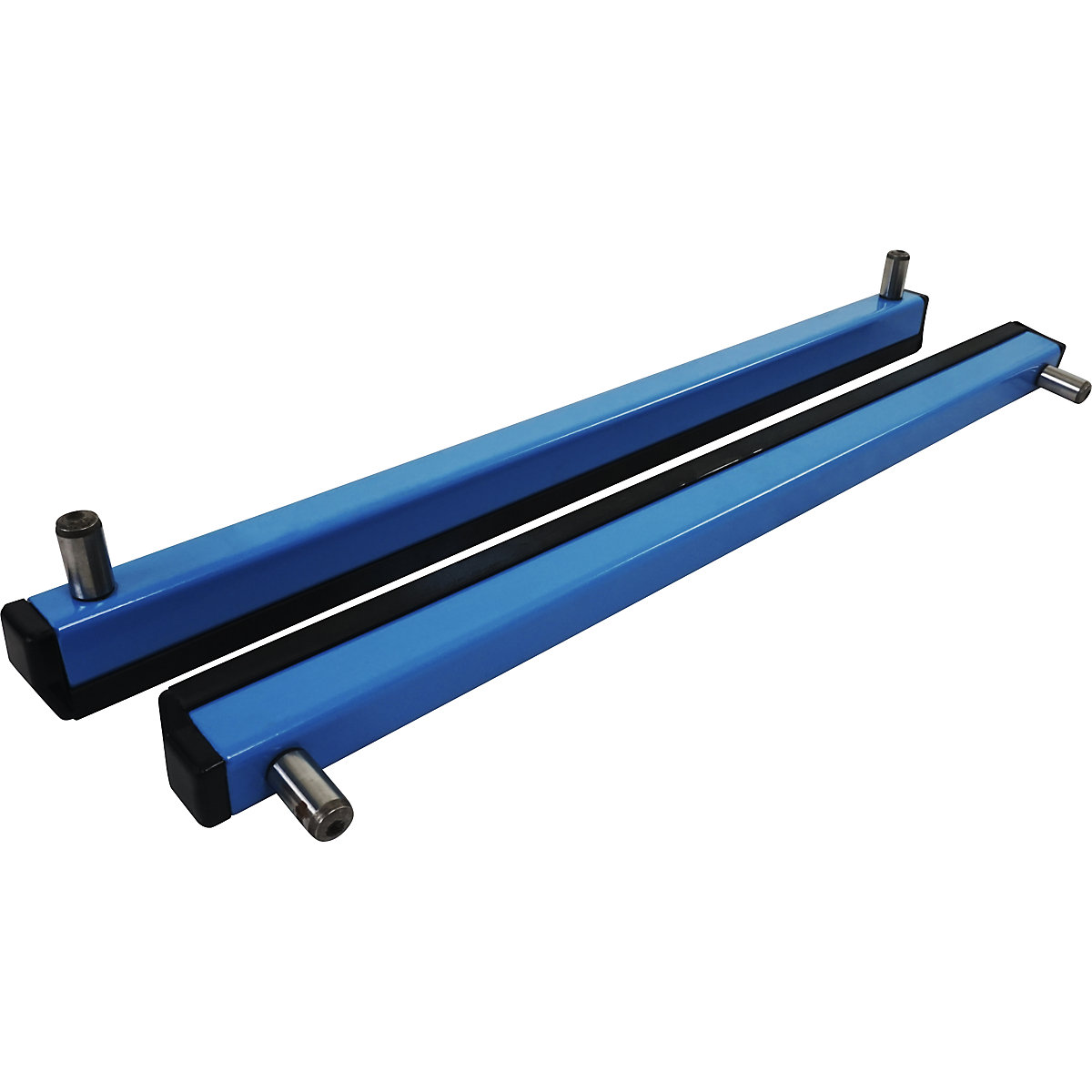 Rubber coated stop rails