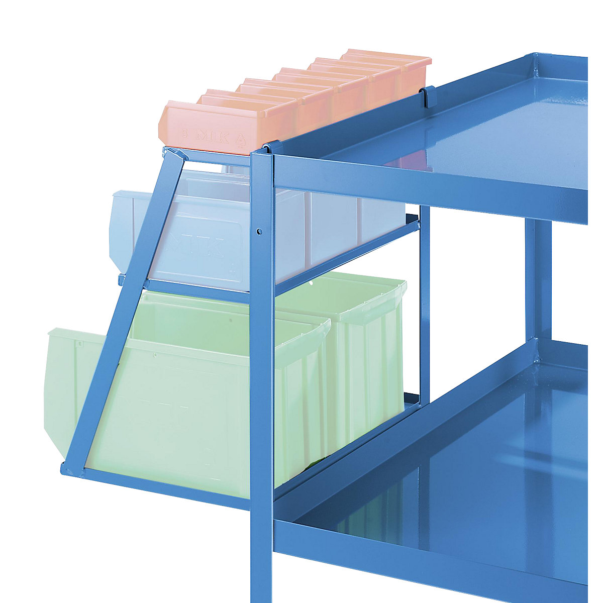 Set of open fronted storage bins - eurokraft pro