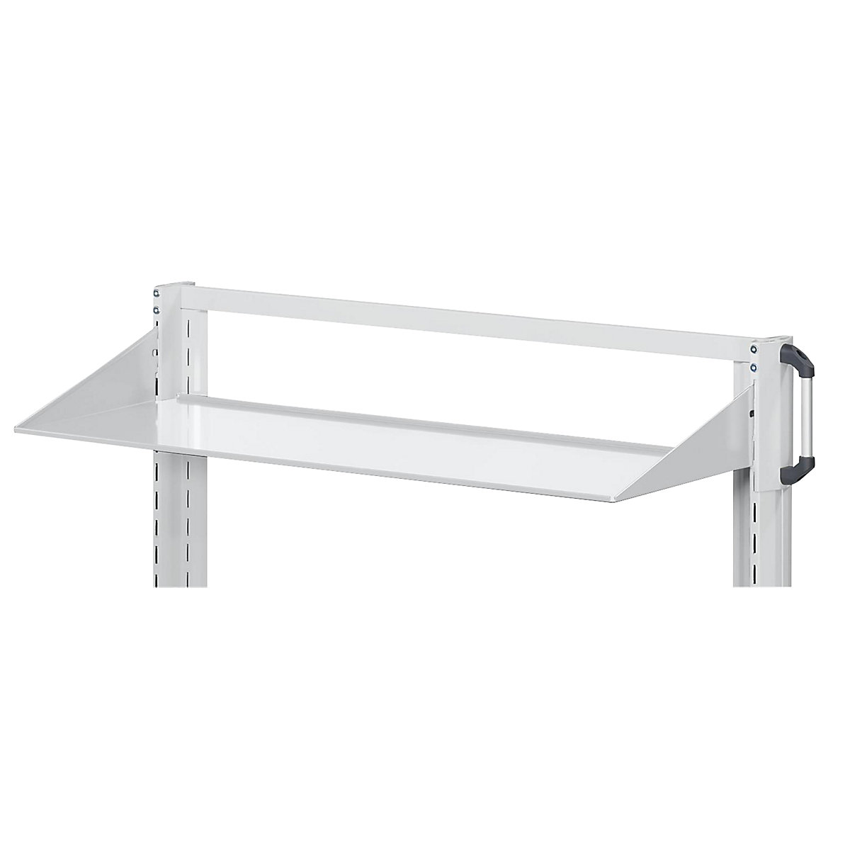 Shelf with adjustable inclination – ANKE, mounting bracket at top, width 1250 mm, depth 250 mm, grey-3