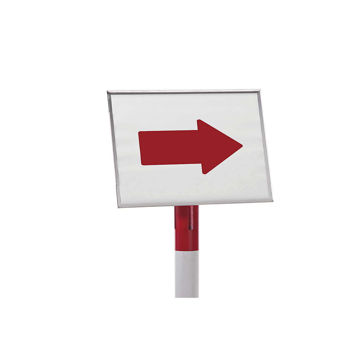 Sign holder for barrier posts – VISO, for bolting in place, A4 landscape, metal-1