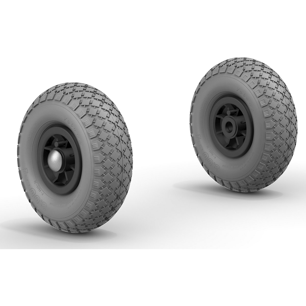 Conjunto de rodas para carrinho de mão – eurokraft pro, embalagem de 2 unid., rodas em PU-3