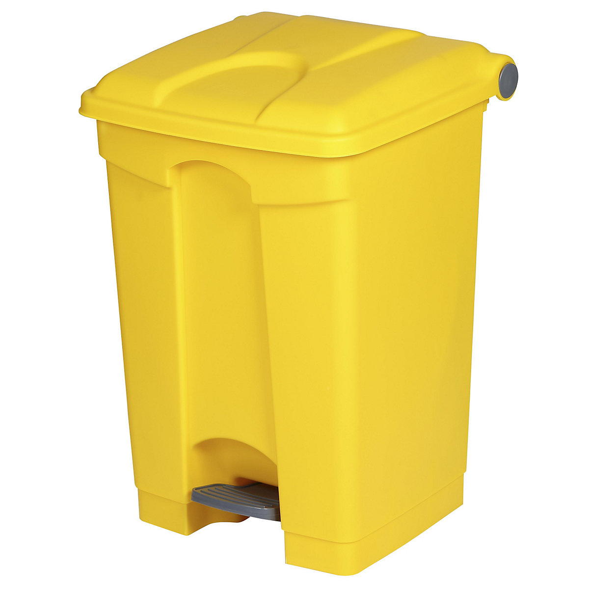 EUROKRAFTbasic – Afvalverzamelaar met pedaal, inhoud 45 l, b x h x d = 410 x 600 x 400 mm, geel