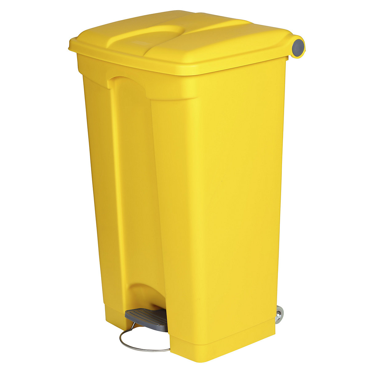 EUROKRAFTbasic – Afvalverzamelaar met pedaal, inhoud 90 l, b x h x d = 505 x 790 x 410 mm, geel