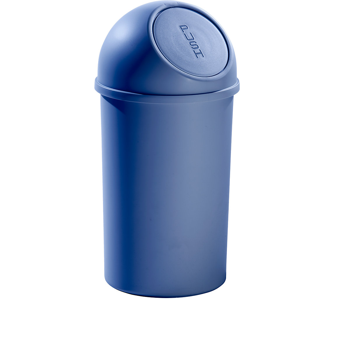 Push-afvalbak van kunststof – helit, inhoud 25 l, VE = 3 stuks, h x Ø = 615 x 315 mm, blauw-5