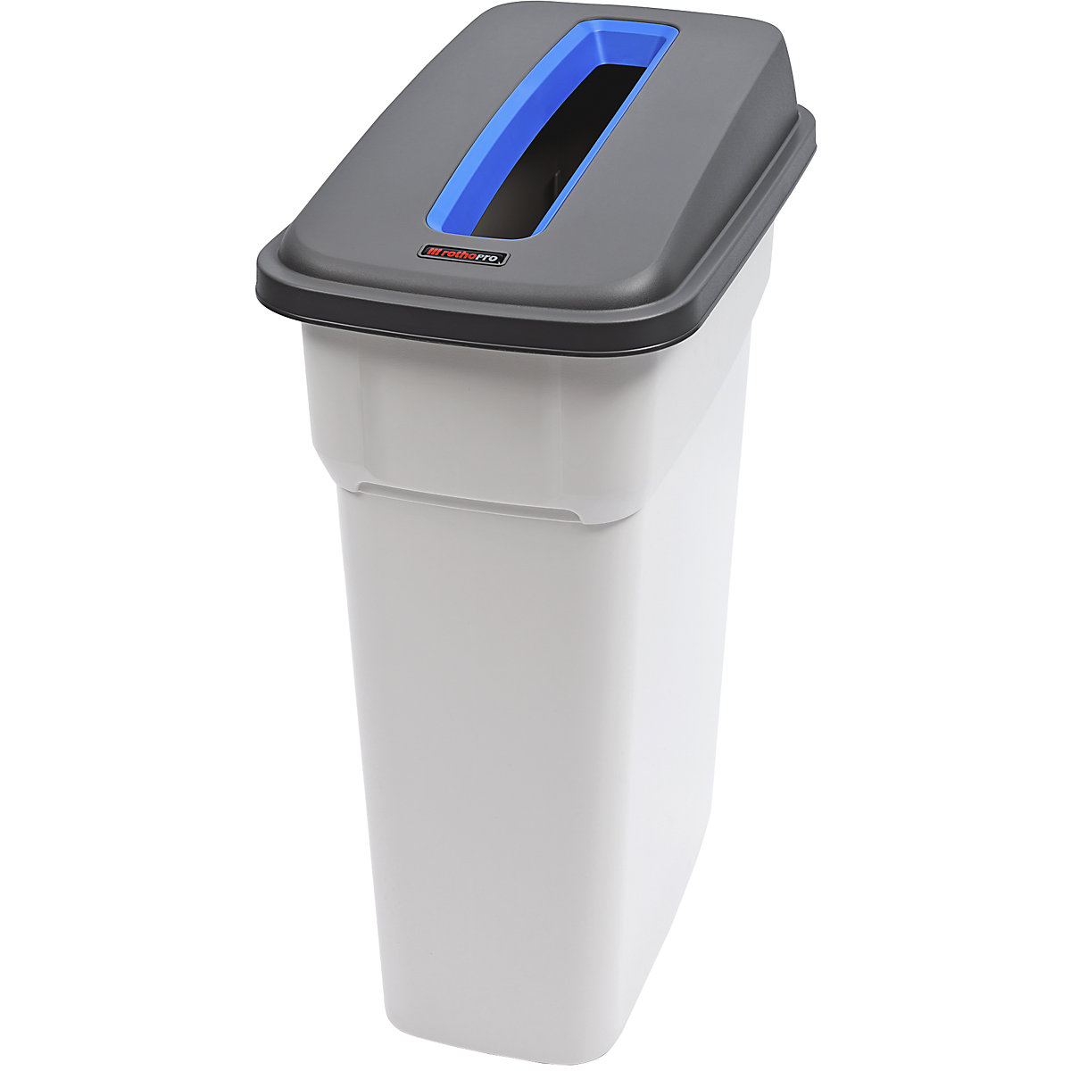 Afvalbak SELECTO voor kringloopmateriaal – rothopro, inhoud 55 l, inwerpsleuf / blauw-3
