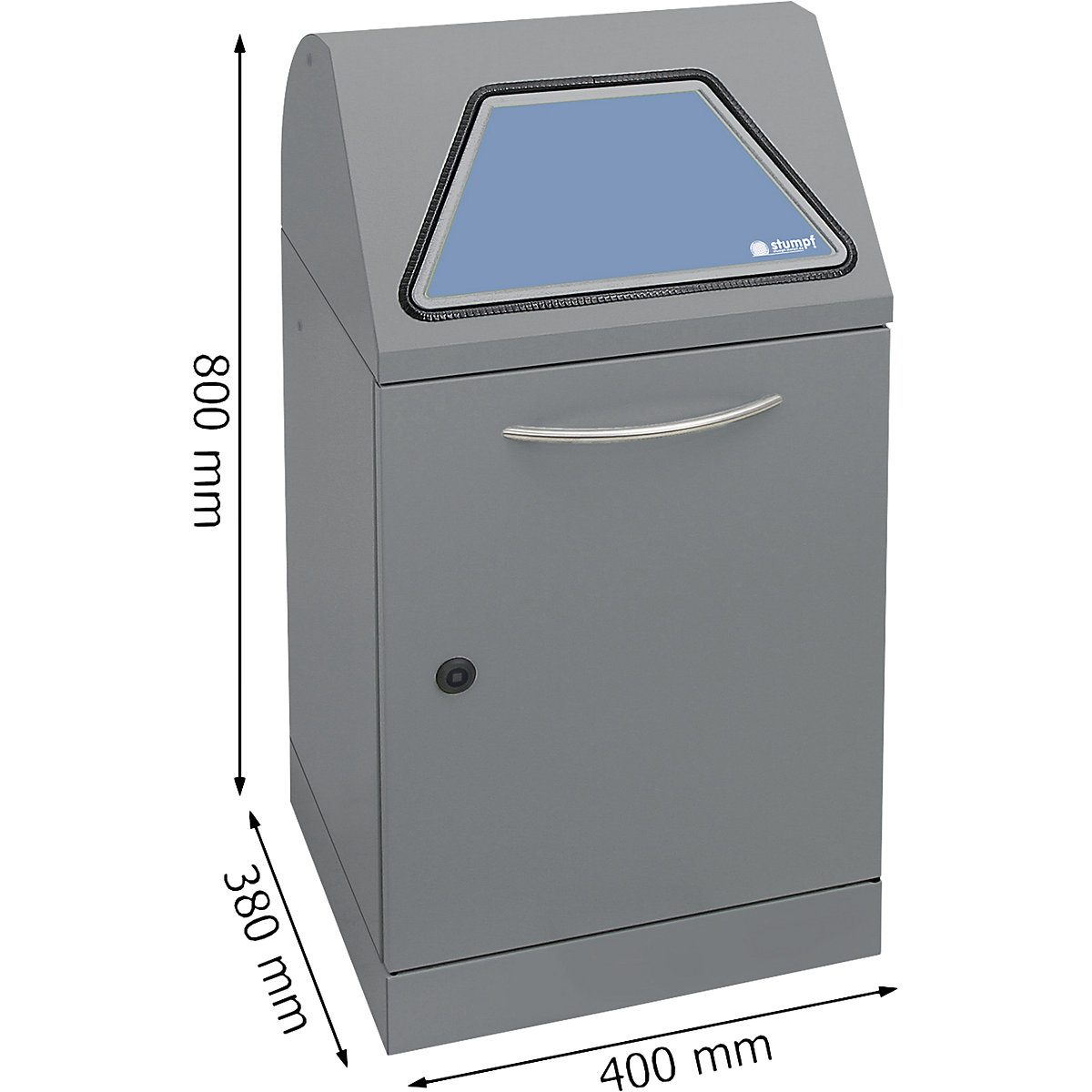 Afvalbak voor kringloopmateriaal, inwerpklep handbediend (Productafbeelding 3)-2