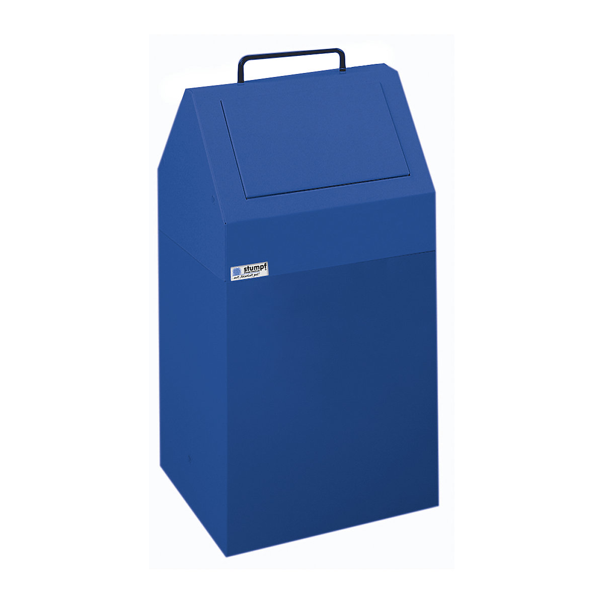 Afvalbak voor kringloopmateriaal, inhoud 45 l, b x h x d = 320 x 650 x 310 mm, vaste opstelling, plaatstaal, blauw RAL 5010