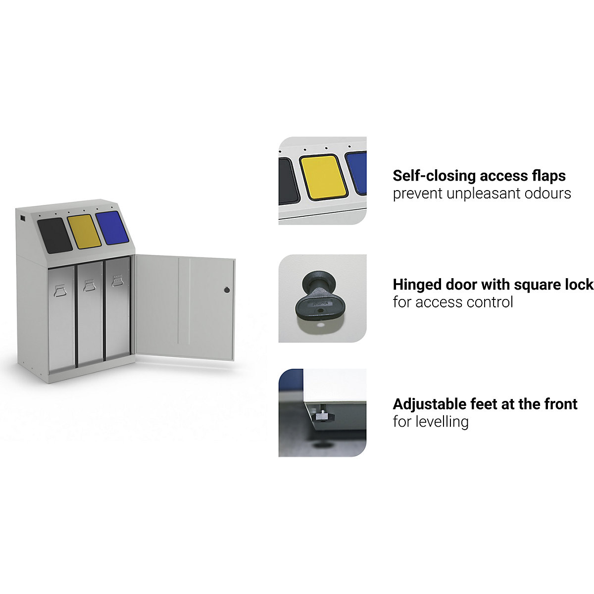Afvalbak voor kringloopmateriaal, staal (Productafbeelding 7)-6