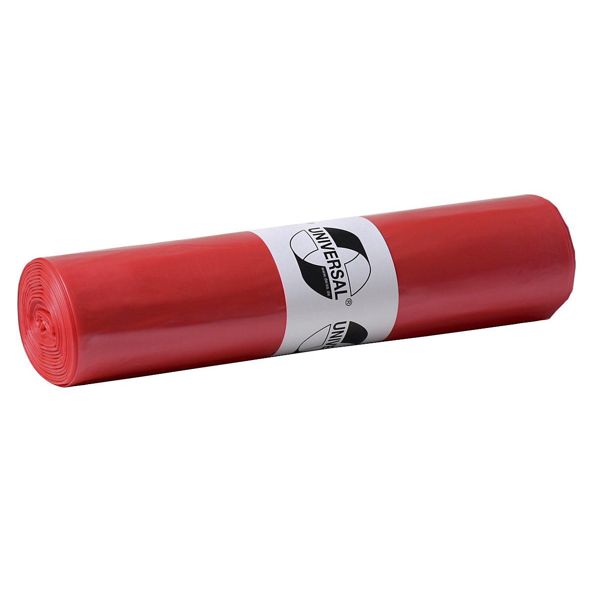 Standaard afvalzakken, HDPE, 120 l, VE = 500 stuks, b x h = 700 x 1100 mm, materiaaldikte 23 µm, rood