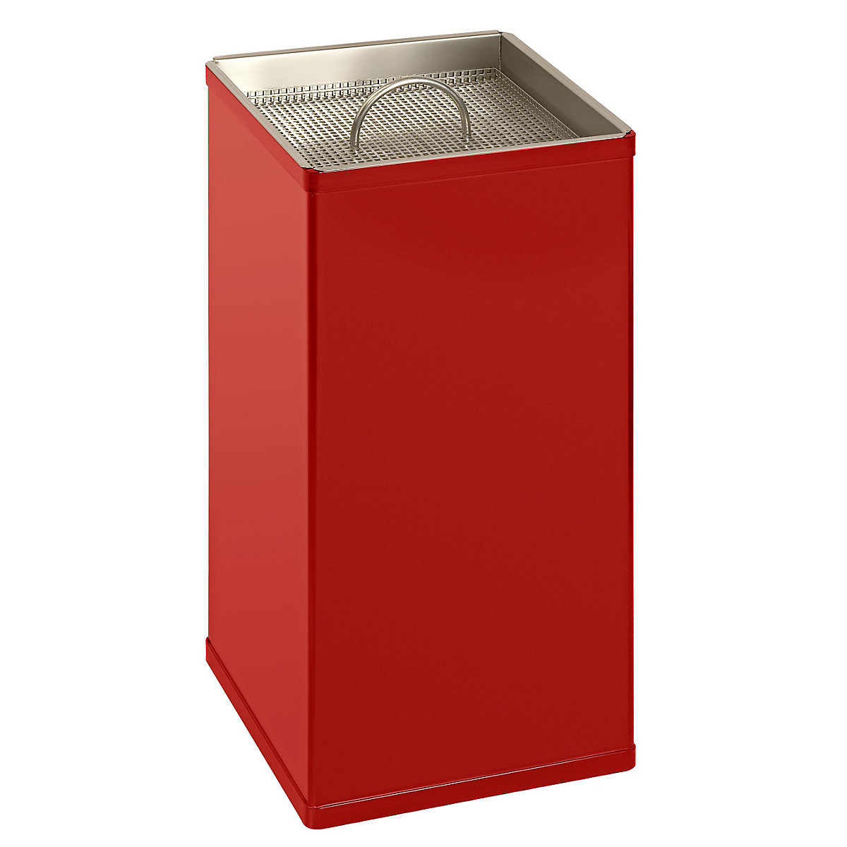 Asbak met zand, vierkant, aluminium, rood-2