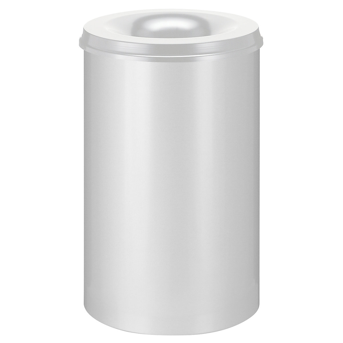 Prullenbak, zelfdovend, inhoud 110 l, h x Ø = 720 x 470 mm, bak grijs / zelfdovend deksel grijs