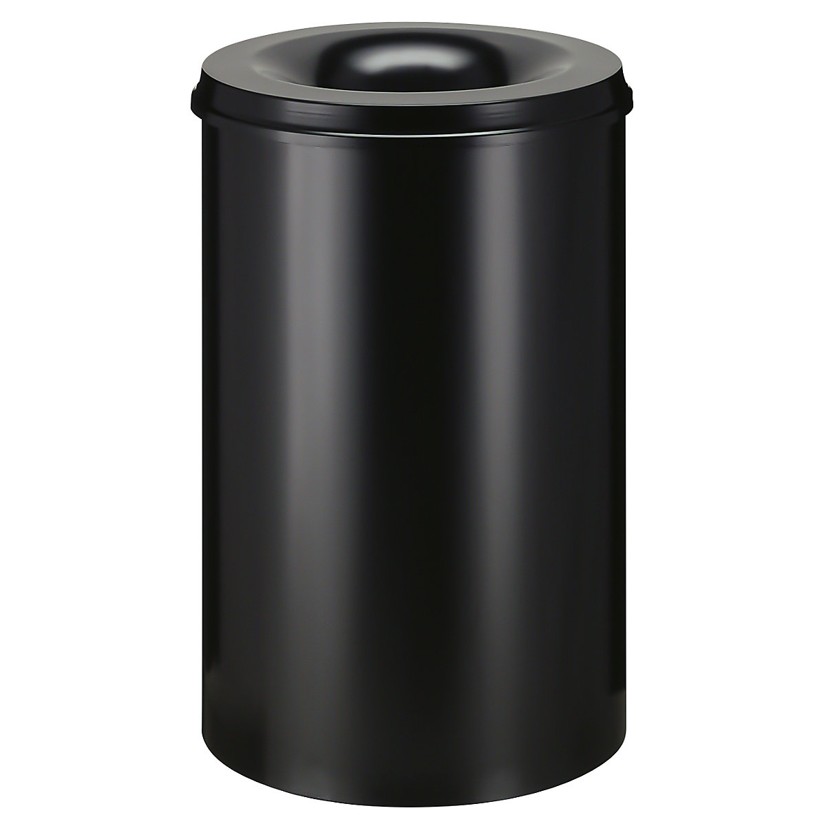 Prullenbak, zelfdovend, inhoud 110 l, h x Ø = 720 x 470 mm, bak zwart / zelfdovend deksel zwart