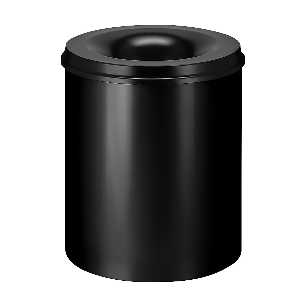 Veiligheidsprullenbak, staal, zelfdovend, inhoud 80 l, h x Ø = 540 x 465 mm, bak zwart / zelfdovend deksel zwart-5