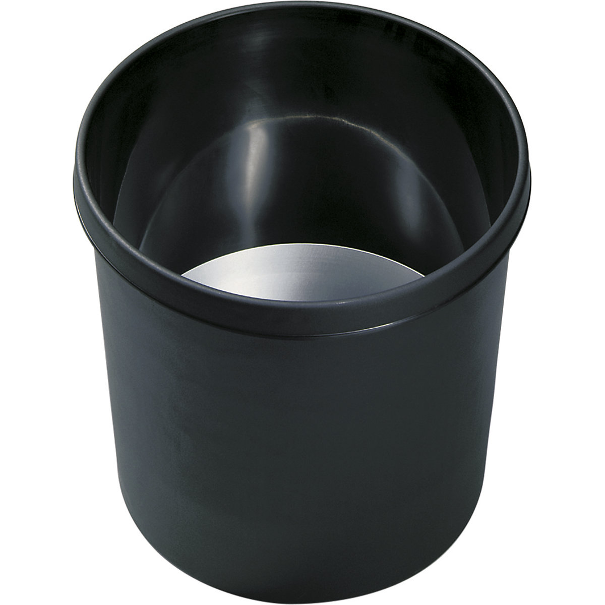 Zelfdovende prullenbak – helit, inhoud 18 l, h x Ø = 310 x 295 mm, zwart, met aluminium inzetstuk, VE = 5 stuks-3