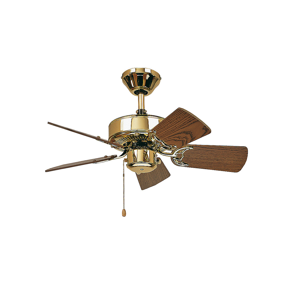 CLASSIC ROYAL ceiling fan, rotor blade Ø 750 mm, antique oak / polished brass-4