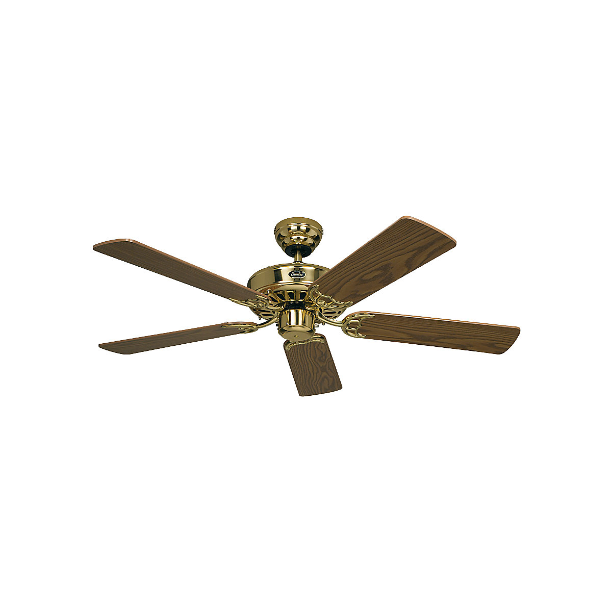 CLASSIC ROYAL ceiling fan, rotor blade Ø 1030 mm, antique oak / polished brass-3