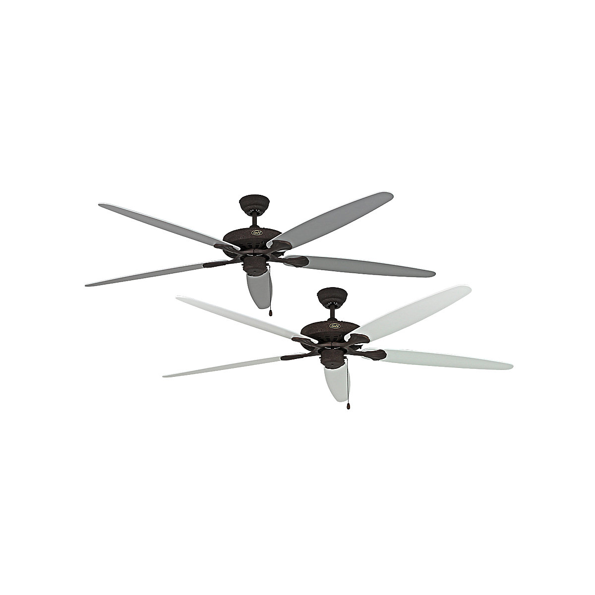 CLASSIC ROYAL ceiling fan, rotor blade Ø 1800 mm, painted white / painted light grey / antique brown / bronze-6