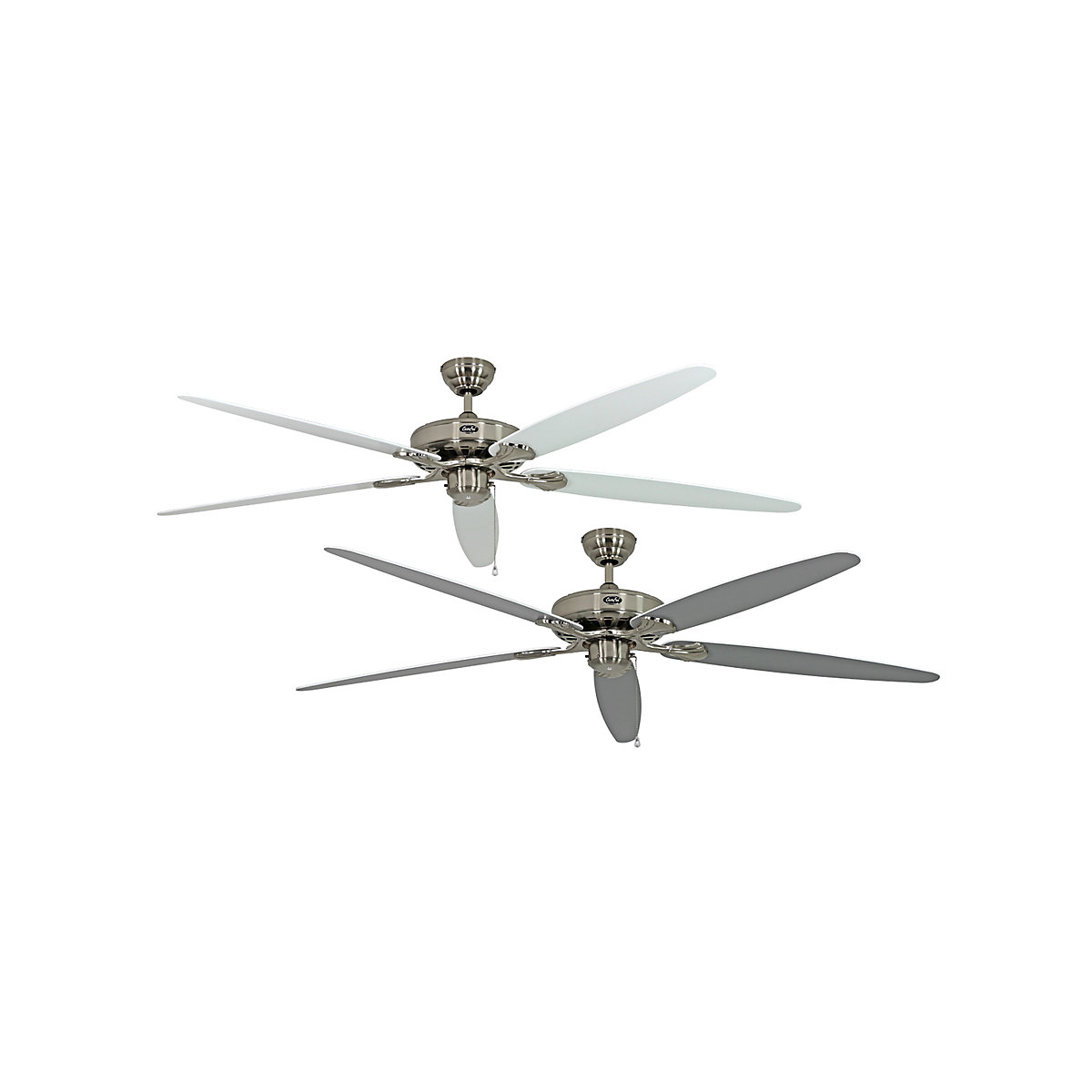 CLASSIC ROYAL ceiling fan, rotor blade Ø 1800 mm, painted white / painted light grey / brushed chrome-9