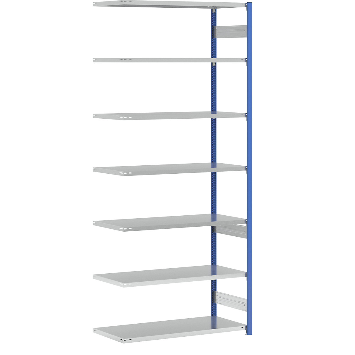 Estantería ensamblable de almacén, postes azules, baldas galvanizadas &ndash; eurokraft pro